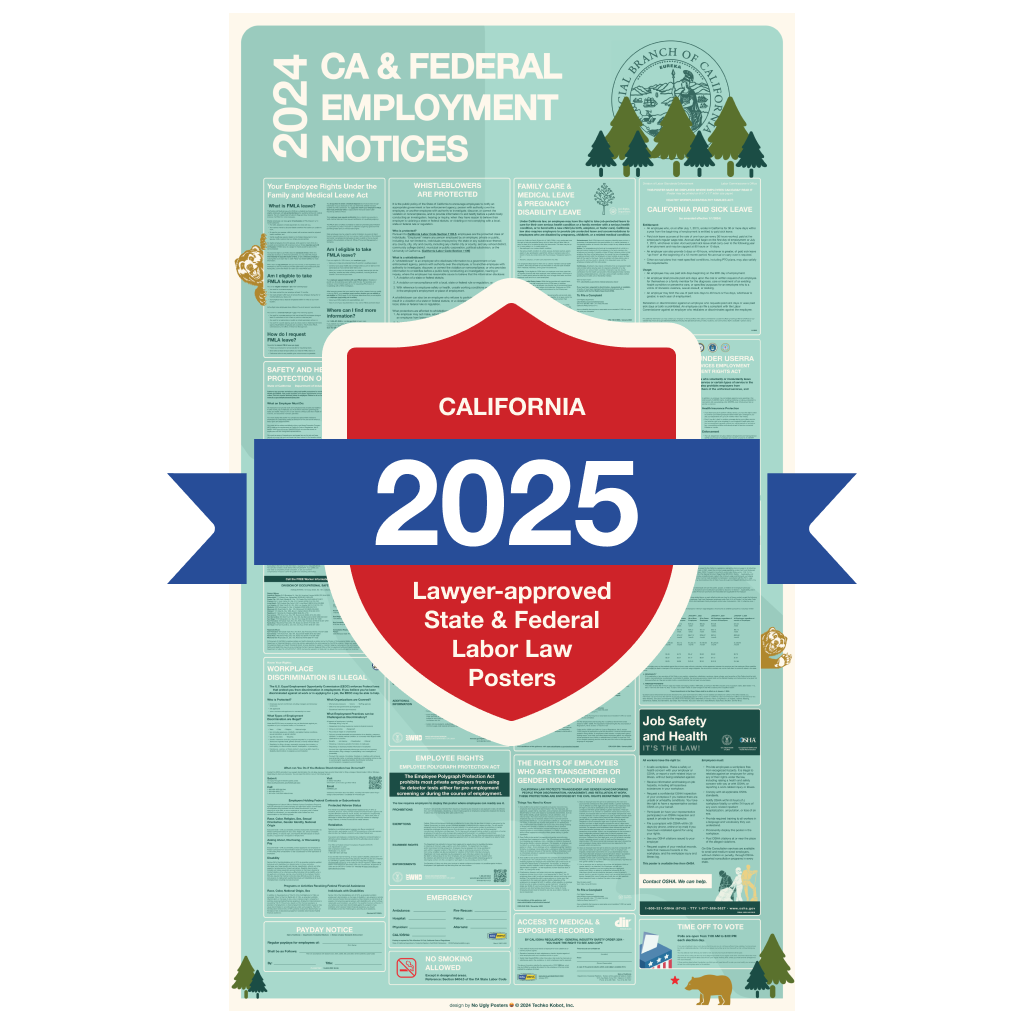 2025 CA Labor Law Poster feat. Grizzlies